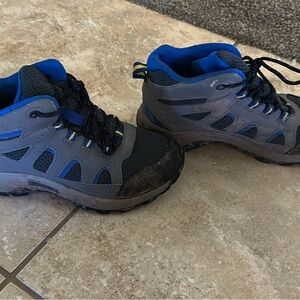 Kids Blue and Gray Hiking Shoes